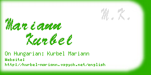 mariann kurbel business card